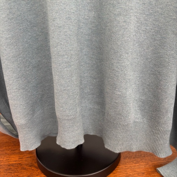 Polo Ralph Lauren Men's XL Gray/Bluish VNeck Sweater 100% Pima Cotton Brown Logo - Picture 6 of 7